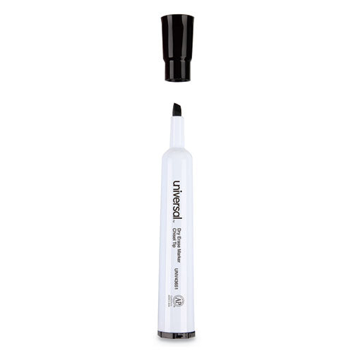 Image of Universal Dry Erase Marker, Broad Chisel Tip, Black, Dozen