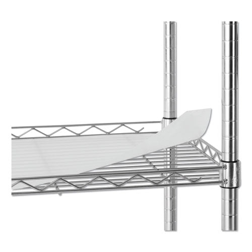 Image of Alera® Three-Shelf Wire Cart with Liners, Metal, 3 Shelves, 450 lb Capacity, 24" x 16" x 39", Silver