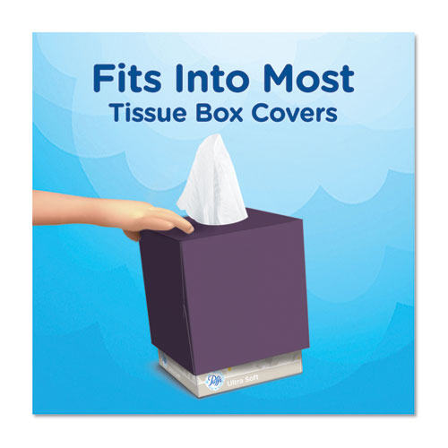 Image of Puffs® Ultra Soft Facial Tissue, 2-Ply, White, 56 Sheets/box, 4 Boxes/pack, 6 Packs/carton