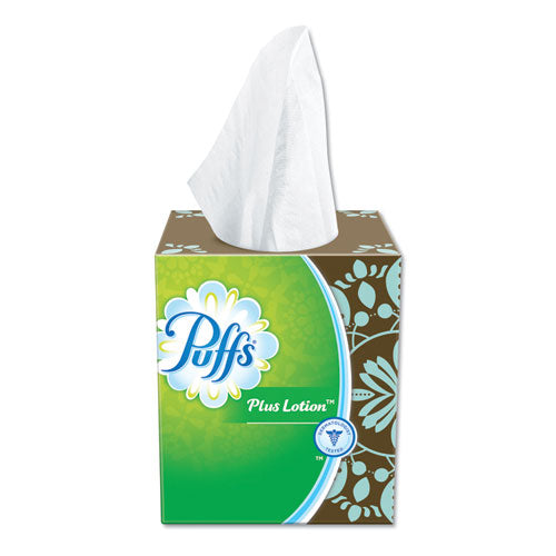 Image of Puffs® Plus Lotion Facial Tissue, 2-Ply, White, 56 Sheets/Box, 24 Boxes/Carton