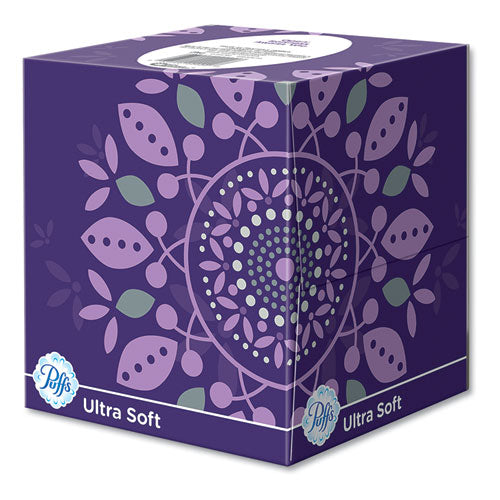 Image of Puffs® Ultra Soft Facial Tissue, 2-Ply, White, 56 Sheets/box, 4 Boxes/pack, 6 Packs/carton