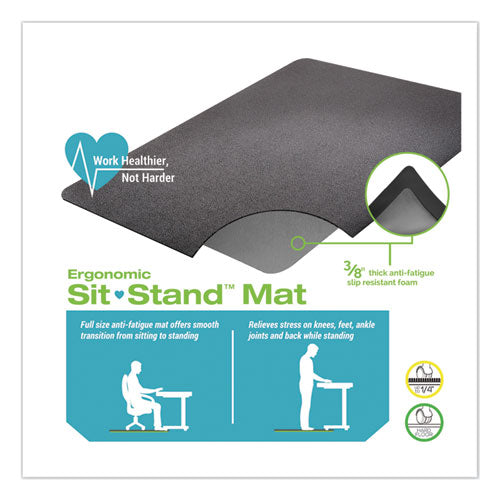 Image of deflecto® Ergonomic Sit Stand Mat, 53 X 45, Black
