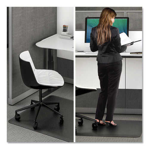 Image of deflecto® Ergonomic Sit Stand Mat, 53 X 45, Black
