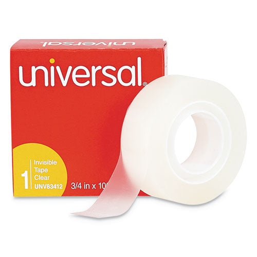 Image of Universal® Invisible Tape, 1" Core, 0.75" X 83.33 Ft, Clear, 12/pack