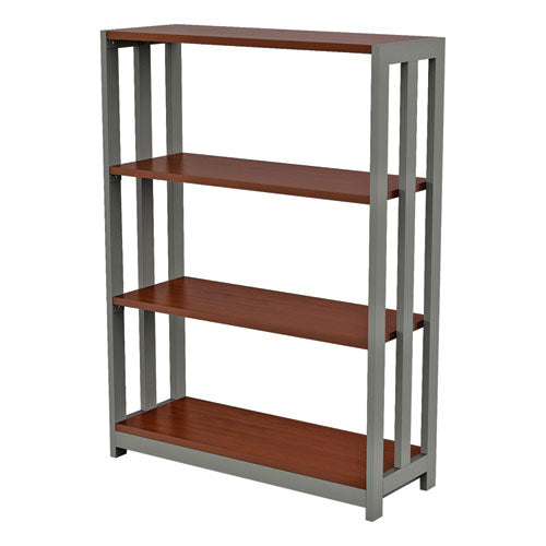 Image of Linea Italia® Trento Line Bookcase, Three-Shelf, 31.5w x 11.5d x 43.25h, Cherry
