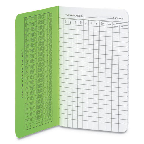 Image of Wilson Jones® Foreman's Time Book, One-Part (No Copies), 13.5 x 4.13, 36 Forms Total