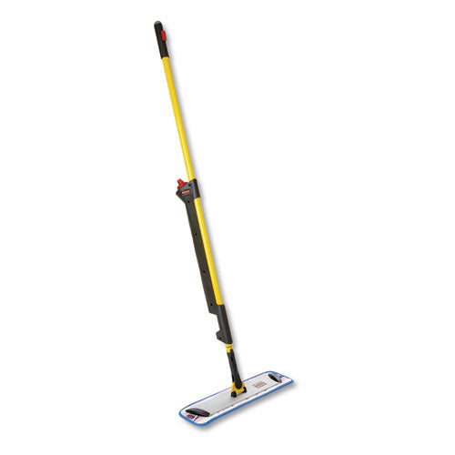 Image of Rubbermaid® Commercial HYGEN Pulse Microfiber Spray Mop System, 17" Wide Microfiber Head, 52" Yellow Plastic Handle