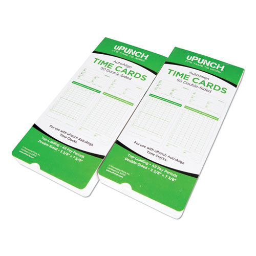 Image of uPunch Time Clock Cards For Upunch Hn1000/hn3000/hn3600, Two Sides, 7.5 X 3.5, 100/pack