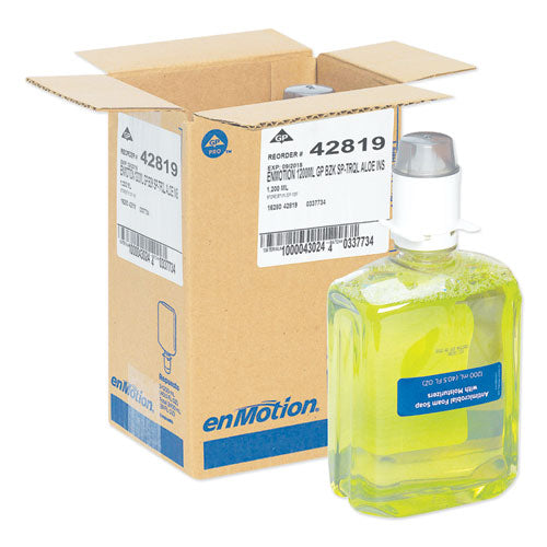 Image of Georgia Pacific® Professional GP enMotion Automated Touchless Antimicrobial Foam Soap Refill, Tranquil Aloe, 1,200 mL Bottle, 2/Carton
