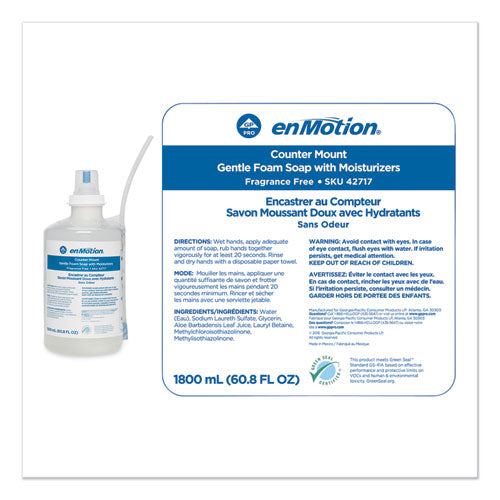 Image of Georgia Pacific® Professional Gp Enmotion Counter Mount Foam Soap Refill, Fragrance-Free, 1,800 Ml, 2/carton