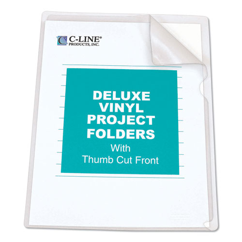Image of C-Line® Deluxe Vinyl Project Folders, Letter Size, Clear, 50/box