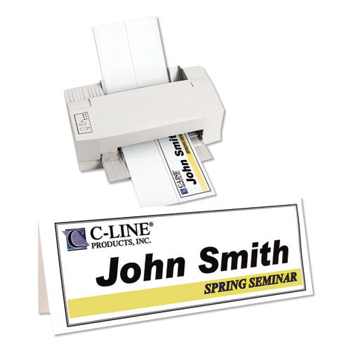 Image of C-Line® Scored Tent Cards, 4.25 X 11, White,1 Card/sheet, 50 Sheets/box