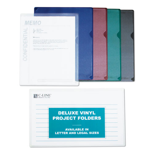 Image of C-Line® Deluxe Vinyl Project Folders, Letter Size, Clear, 50/box