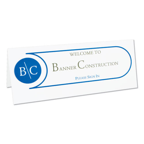 Image of C-Line® Scored Tent Cards, 4.25 X 11, White,1 Card/sheet, 50 Sheets/box