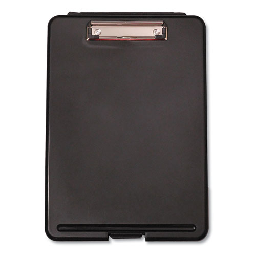 Image of Universal® Storage Clipboard, 0.5" Clip Capacity, Holds 8.5 x 11 Sheets, Black