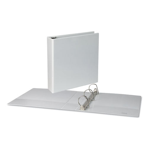 Image of Universal® Slant D-Ring View Binder, 3 Rings, 2" Capacity, 11 x 8.5, White, 4/Pack