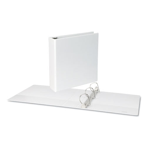 Image of Universal® Slant D-Ring View Binder, 3 Rings, 2" Capacity, 11 x 8.5, White