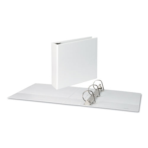 Image of Universal® Slant D-Ring View Binder, 3 Rings, 3" Capacity, 11 x 8.5, White