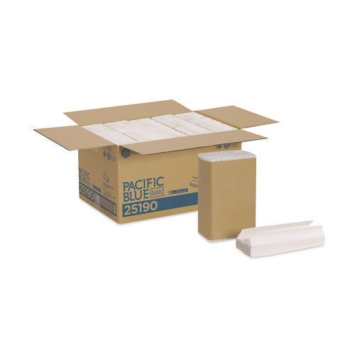 Image of Georgia Pacific® Professional Pacific Blue Basic C-Fold Paper Towel, 1-Ply, 10.1 x 12.7, White, 240/Pack, 10 Packs/Carton