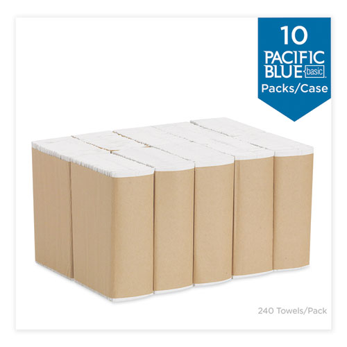 Image of Georgia Pacific® Professional Pacific Blue Basic C-Fold Paper Towels, 1-Ply, 10.1 x 13.2, White, 240/Pack, 10 Packs/Carton
