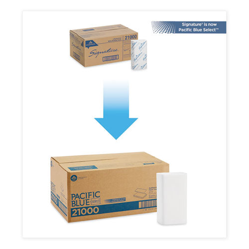 Image of Georgia Pacific® Professional Blue Select Multi-Fold 2 Ply Paper Towel, 9.2 x 9.4, White, 125/Pack, 16 Packs/Carton