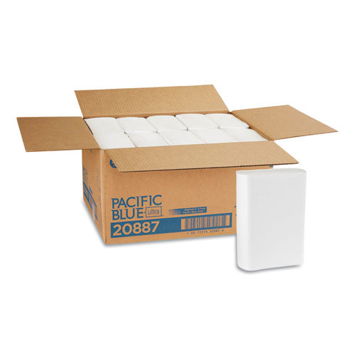 Image of Georgia Pacific® Professional Pacific Blue Ultra Folded Paper Towels, 1-Ply, 10.2 x 10.8, White, 220/Pack, 10 Packs/Carton