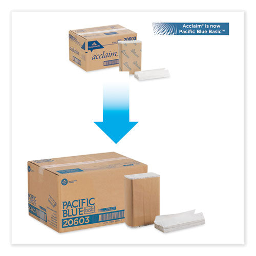Image of Georgia Pacific® Professional Pacific Blue Basic C-Fold Paper Towels, 1-Ply, 10.1 x 13.2, White, 240/Pack, 10 Packs/Carton
