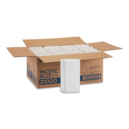 Image of Georgia Pacific® Professional Blue Select Multi-Fold 2 Ply Paper Towel, 9.2 x 9.4, White, 125/Pack, 16 Packs/Carton