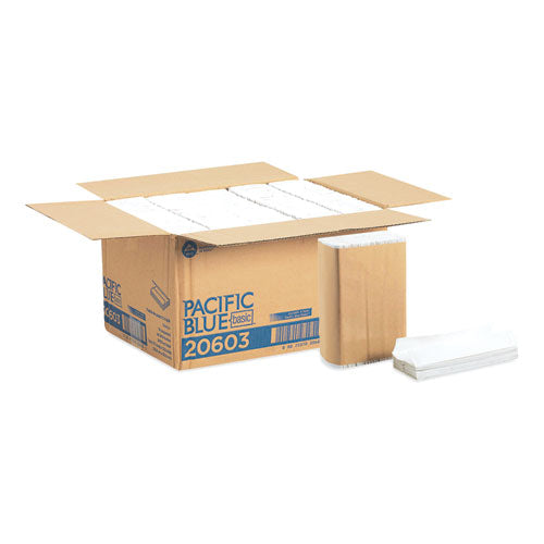 Image of Georgia Pacific® Professional Pacific Blue Basic C-Fold Paper Towels, 1-Ply, 10.1 x 13.2, White, 240/Pack, 10 Packs/Carton