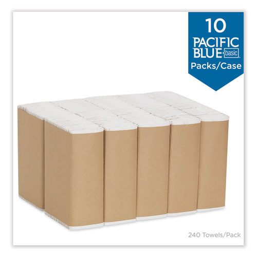 Image of Georgia Pacific® Professional Pacific Blue Basic C-Fold Paper Towel, 1-Ply, 10.1 x 12.7, White, 240/Pack, 10 Packs/Carton