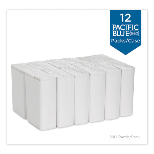 Image of Georgia Pacific® Professional Pacific Blue Select C-Fold Paper Towel, 1-Ply, 10.1 x 10.1, White, 200/Pack, 12 Packs/Carton