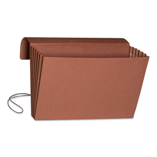 Image of Smead Redrope Expanding Wallet With Elastic Cord, 5.25" Expansion, 1 Section, Elastic Cord Closure, Legal Size, Redrope, 10/Box