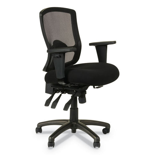 Image of Alera® Alera Etros Series Mesh Mid-Back Petite Multifunction Chair, Supports Up To 275 Lb, 17.16" To 20.86" Seat Height, Black