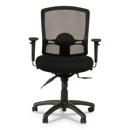 Image of Alera® Alera Etros Series Mesh Mid-Back Petite Multifunction Chair, Supports Up To 275 Lb, 17.16" To 20.86" Seat Height, Black