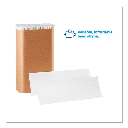Image of Georgia Pacific® Professional Pacific Blue Basic M-Fold Paper Towels, 1-Ply, 9.2 x 9.4, White, 250/Pack, 16 Packs/Carton