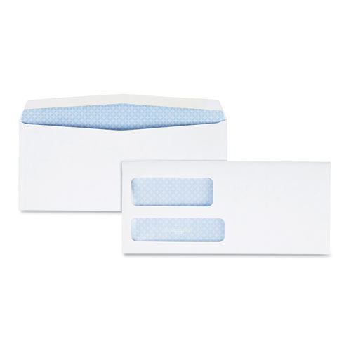 Image of Quality Park Double Window Security-Tinted Check Envelope, #9, Commercial Flap, Gummed Closure, 3.88 X 8.88, White, 500/box