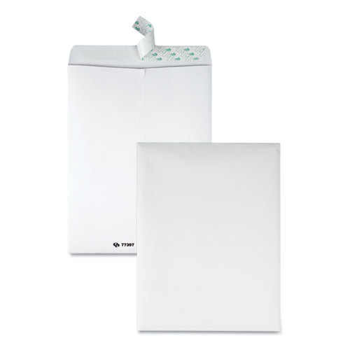 Image of Quality Park Tech-No-Tear Catalog Envelope, Paper Exterior, #13 1/2, Cheese Blade Flap, Self-Adhesive Closure, 10 x 13, White, 100/Box