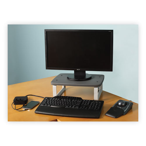Image of Kensington® Smartfit Monitor Stand Plus, 16.2" X 2.2" X 3" To 6", Black, Supports 80 Lbs