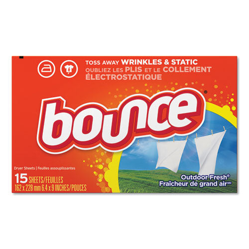 Image of Bounce® Fabric Softener Sheets, Outdoor Fresh, 15 Sheets/box, 15 Box/carton