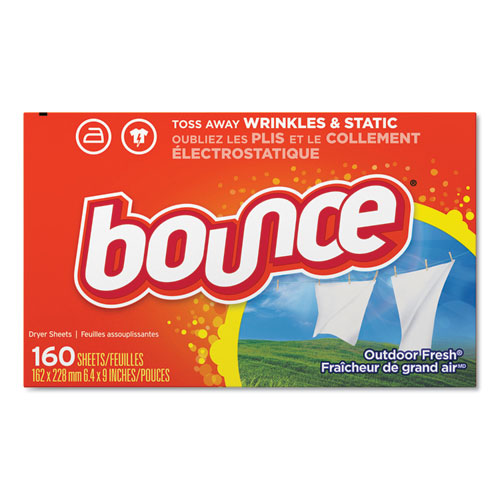 Image of Bounce® Fabric Softener Sheets, Outdoor Fresh, 160 Sheets/box, 6 Boxes/carton