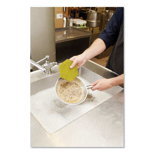 Image of Scotch-Brite Dual Purpose Scour Pad, 5 x 5.75, Green/Yellow, 15/Carton