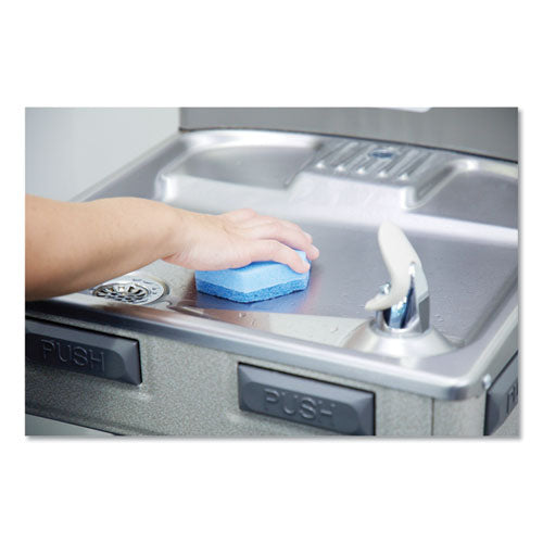 Image of Scotch-Brite PROFESSIONAL Low Scratch Scour Sponge 3000hex, 4.45 X 3.85, Blue, 16/carton