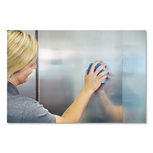 Image of Scotch-Brite PROFESSIONAL Low Scratch Scour Sponge 3000hex, 4.45 X 3.85, Blue, 16/carton