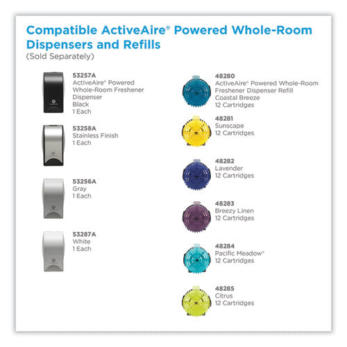 Image of Georgia Pacific® Professional Activeaire Powered Whole-Room Freshener, Coastal Breeze, Gel, Cartridge, 12/carton