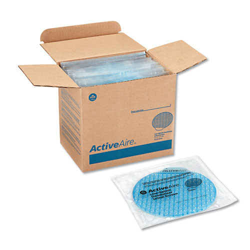 Image of Georgia Pacific® Professional Activeaire Deodorizer Urinal Screen With Side Tab, Coastal Breeze Scent, Blue, 12/carton