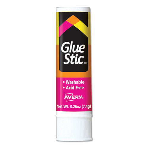 Image of Avery® Permanent Glue Stic Value Pack, 0.26 Oz, Applies White, Dries Clear, 6/pack
