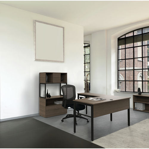 Image of Linea Italia® Urban Series Cabinet Credenza Pedestal with Lateral File, 35.25w x 15.25d x 23.75h, Ash