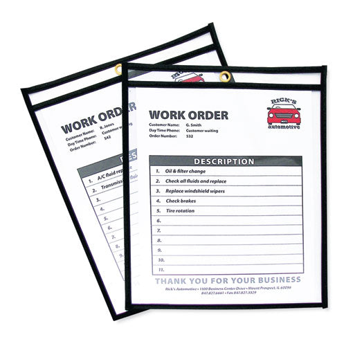 Image of C-Line® Shop Ticket Holders, Stitched, Both Sides Clear, 50 Sheets, 8.5 x 11, 25/Box