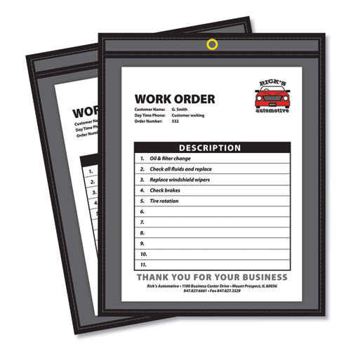 Image of C-Line® Shop Ticket Holders, Stitched, One Side Clear, 75 Sheets, 9 X 12, 25/box