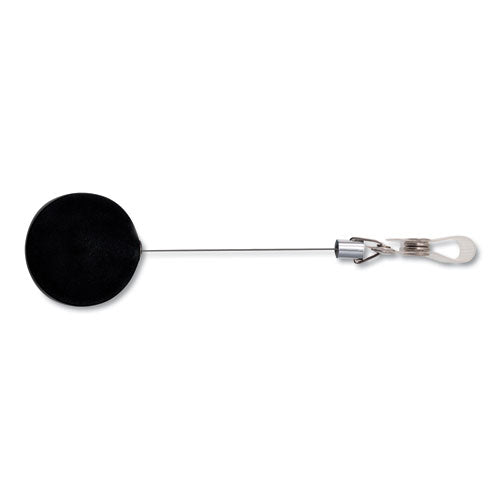 Image of Advantus Premier Heavy-Duty Retractable ID Card Reel, 24" Extension, Black/Silver, 12/Box